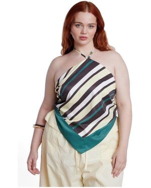 Eloquii Plus Size Halter Scarf Top - Multicolor