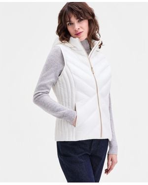 Michael Kors Michael Hooded Puffer Vest - White