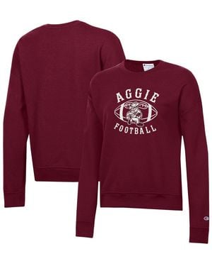 Champion Texas A&m aggies Ol' Sarge Fleece Crewneck Pullover Sweatshirt - Red