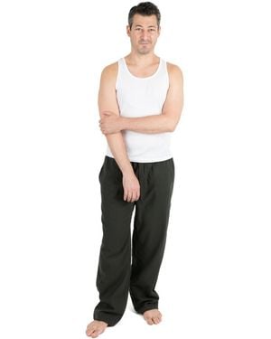 Leveret Cotton Flannel Pajama Pants - White
