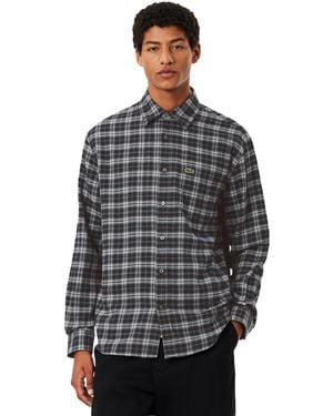 Lacoste Plaid Flannel Long-sleeve Shirts - Gray