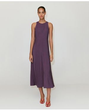 Mango Crewneck Sleeveless A-line Dress - Purple
