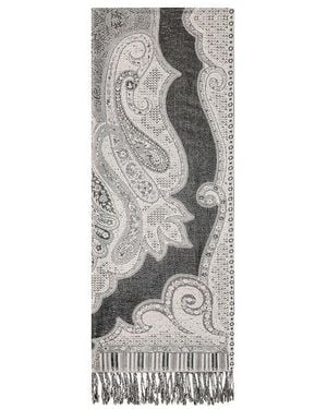 Olsen Ornamental Paisley Scarf - Black