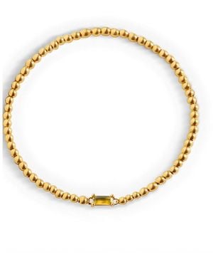 Mint & Lily Gold Tone Beaded Birthstone Bracelet - Metallic