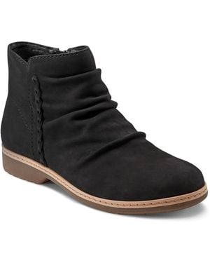 Earth Hilaree Water Repellent Ruched Booties - Black