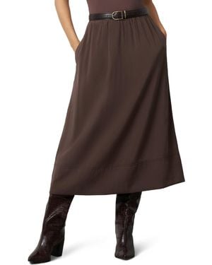 Cable & Gauge Pull-on Midi Skirt - Brown