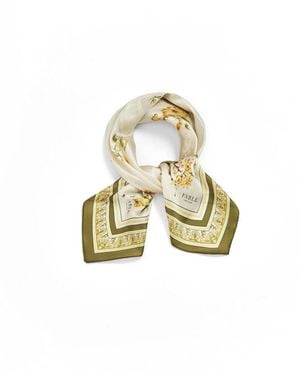 Fable England Nouveau Floral Square Scarf - White