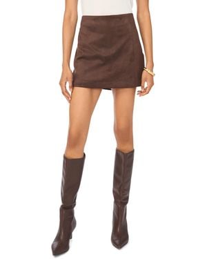 Macy's Faux-suede Mini Side-zip Skort - Brown