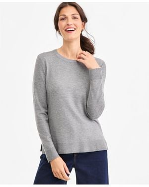 Style & Co. Long-sleeve Crewneck Sweater - Gray