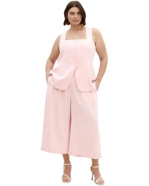 City Chic Plus Size Abbie Crop Pant - Pink