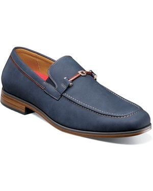 Stacy Adams Richardson Almond Toe Bit Slip-on Loafers - Blue