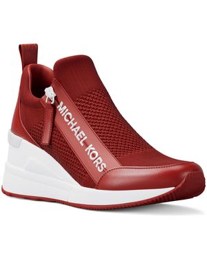 Michael Kors Michael Willis Wedge Sneaker Shoes - Red