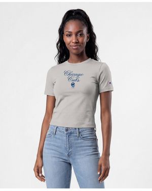 Champion Chicago Cubs Fitted Cropped T-shirt - Blue