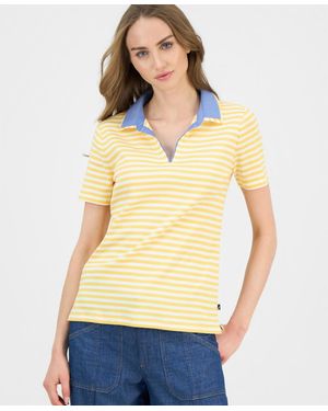 Nautica Cotton Double-collar Polo T-shirt - Yellow