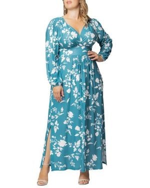 Kiyonna Plus Size Kelsey Long Sleeve Maxi Dress - Black