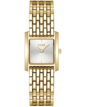 BOSS Lucy Scala Quartz Ionic Plated Thin Steel Watch - Metallic