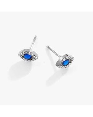 ALEX AND ANI Alex Ani Evil Eye Mini Stud Earrings - Blue