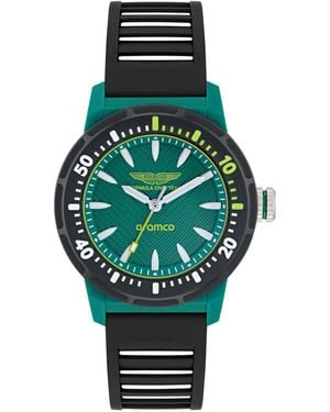 Aston Martin Pdk 3 Hand Quartz Black Silicone Watch 40mm - Green