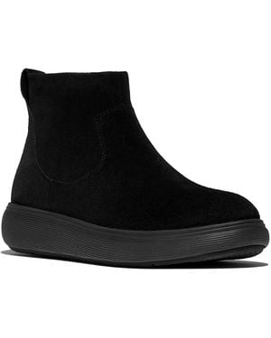 Fitflop Iq-comff Leather Zip Ankle Booties - Black