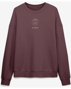 Fanatics Paris Saint-germain Muted Center Oversized French-terry Sweatshirt - Purple
