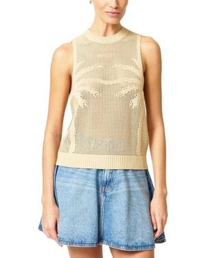 Central Park West Eden Palm Tree Mesh Shell - Blue