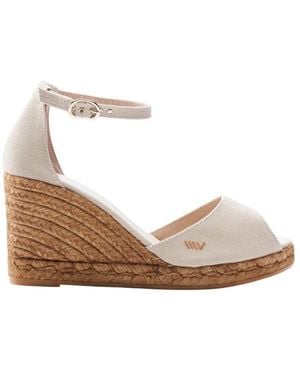 VISCATA Aiguafreda Canvas Espadrille Sandal Wedges - White
