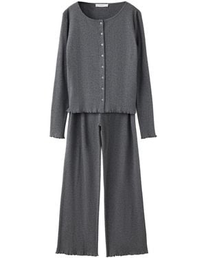 Mango Openwork-knit Cotton Pajama Pants - Gray