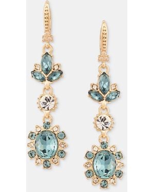 Marchesa Stone Double Drop Earrings - White