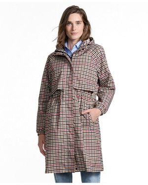 Lands' End Print Squall Packable Long Raincoat - Brown