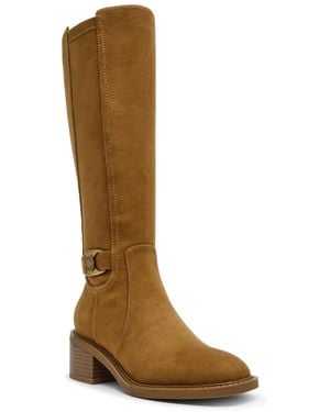 Anne Klein Anessa Block Heel Knee High Boots - Brown