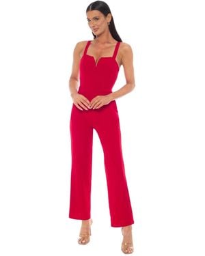Bebe V-wire Core Jumpsuit - Red