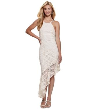 Guess Claudia Asymmetric-hem Lace Dress - White