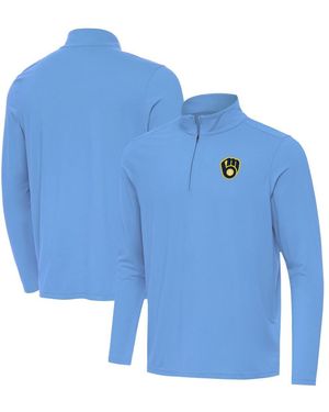 Antigua Milwaukee Brewers Intent Quarter-zip Top - Blue