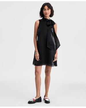 On 34th Solid Bow Shift Dress - Black