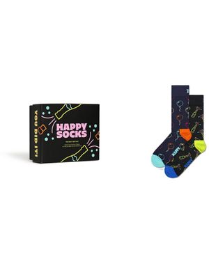 Happy Socks 2-pack You Did It Socks Gift Set - Black
