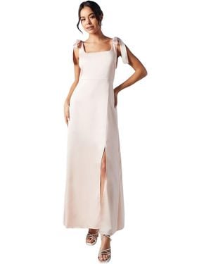 Oasis Satin Midi Bridesmaid Dress - White