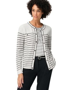Olsen Striped Cardigan - White