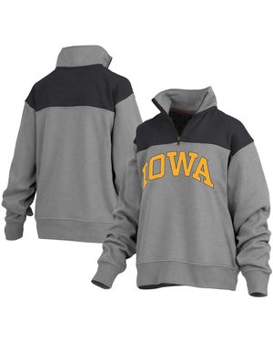 Pressbox Iowa Hawkeyes Avon Fleece Quarter-zip Jacket - Gray