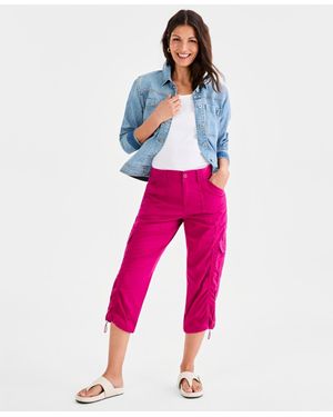 Style & Co. Mid-rise Cargo Capri Pants - Pink