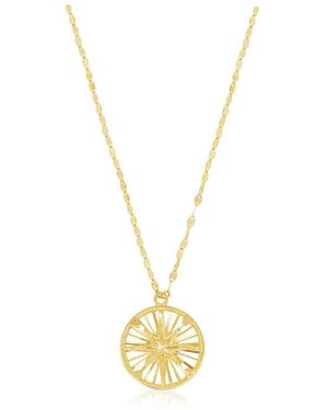 The Lovery Compass Medallion Necklace 14k - Metallic
