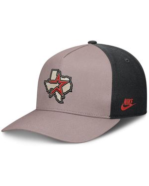 Nike Light Brown/black Houston Astros Cooperstown Rise A-frame Adjustable Hat