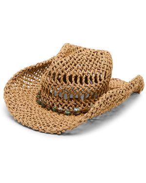 Steve Madden Beaded Trim Western Hat - Brown