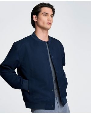 Kenneth Cole Relaxed Bomber Jacket - Blue