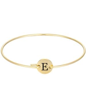 Adornia Tarnish Resistant Gold Engraved Initial Disc Cuff Bracelet - White