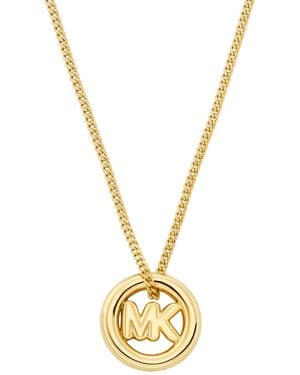 Michael Kors Logo Pendant Necklace - Metallic