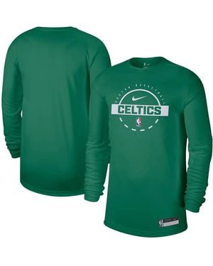 Nike Boston Celtics 2025/26 On-court Flare Dri-fit Practice Long Sleeves Tri-blend T-shirt - Green