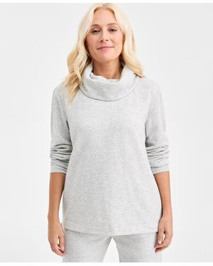 Style & Co. Petite Long-sleeve Top - White
