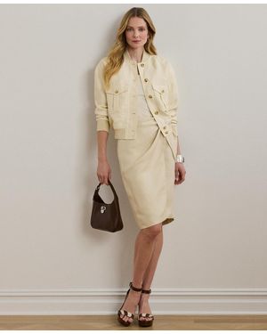 Ralph Lauren Linen-blend Twill Wrap Skirt - Natural