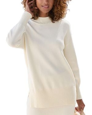 Lascana Mock-neck Longline Oversized Sweater - Natural