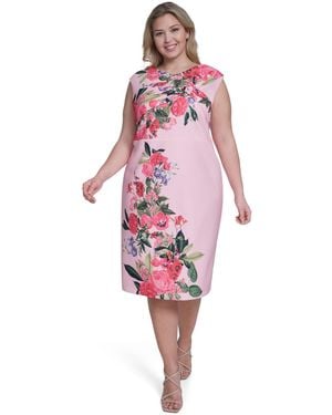 red flower dress midi Katie Midi Dress in Red Milos Floral Cream